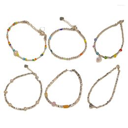 Link Bracelets Handmade Beaded Wristband Heart Pendant Adjustable Bangle Jewellery Fashion Accessory For Women And Girls