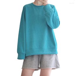 Women's Hoodies Korean Style Blue Hoodie Women Oversized Crewneck Vintage Sweatshirt 2023 Female Corduroy Long Sleeve Girls Pullover Pink