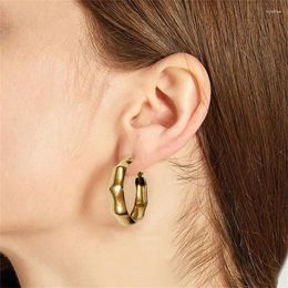 Orecchini a cerchio moda acciaio inossidabile placcato oro per le donne orecchini a forma di bambù orecchino personalità creativa accessori per gioielli