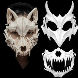 Halloween Party Mask Anime Dragon God Skull Half Mask Demon Werewolf Skull Mask Masks Masquerade Party Rave Party Masks Props HKD230810