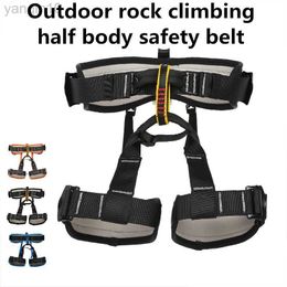 Rock Protection Camping Outdoor Hiking Rock Climbing Harness Half Body Waist Support Safety Belt Women Men Guide Harness Aerial Equipment HKD230810