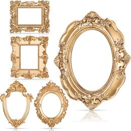 Frames 5Pcs Vintage Resin Picture Frame Wall Hanging P o Table Top Jewellery Display Holiday Party el Decor 230810