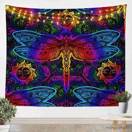 Tapestries Dragonfly Tapestry Insect Animal Wall Hanging Grunge Vintage Style Tapestries Bedroom Living Room Dorm Decor Mural Blanket Cloth R230810