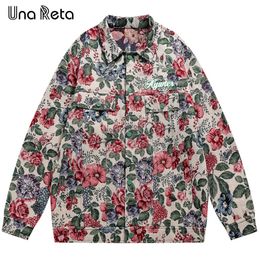 Men's Jackets Una Reta Men Tracksuit Coat Harajuku Spring Autumn Baggy Jacket Abstract Flower Embroidery High Quality Couple 230809