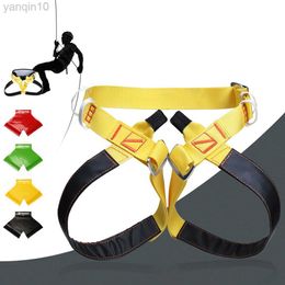 Rock Protection Outdoor Rock Climbing Half-body Safety Belts Polyester Reinforced Silk Wear-resistant Safety Belts Rappelling Equipment HKD230810