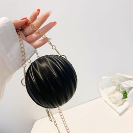 Evening Bags Fashion Women Mini Round Ball Bag 2023 Soft PU Leather Crossbody Chain Handbags And Purses For