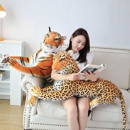 Stuffed Plush Animals Simulation Lying Animal Plush Toy Cute Big Size Leopard Dog Tiger Sofa Bed Cushions Doll Children Kid Birthday Gift