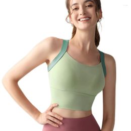 Camisoles & Tanks Sports Bra With Chest Pad Shockproof Collection High Strength Yoga Underwear Fitness Women's Top Sexy Concave