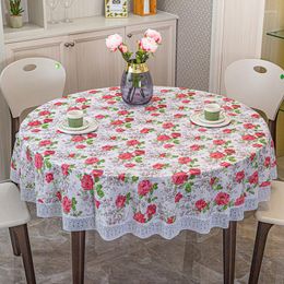 Table Cloth Ly Waterproof PVC Oil Resistant Tablecloth Printed Round Decorative Made Of Fabric Lace House