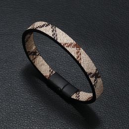 Cool Design Punk Style Pattern Leather Bracelet Jewelry for Gift