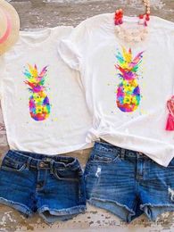 Family Matching Outfits Tee Family Matching Outfits Graphic T-shirt Women Girls Boys Kid Child Flower Floral New Summer Mom Mama Clothes Clothing R230810