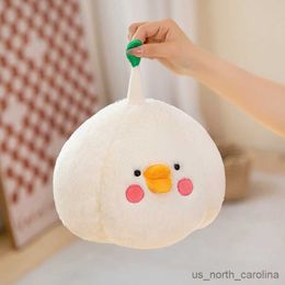 Stuffed Plush Animals 25/45CM Creative Plants Plushies Cushion Cute Round Duck Garlic Plush Throw Stuffed Animals Soft Kids Toys G R230810