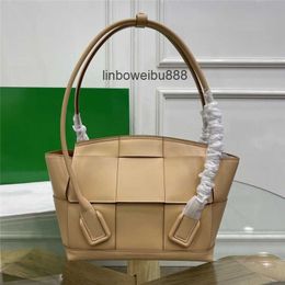 Aa Designer Luxury Small Arco Bag Mustard Yellow Grained Leather Tote Handbag Kf a Quality Size Cm HXKO