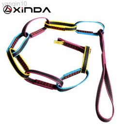 Rock Protection XINDA Outdoor Climbing Equipment Downhill Forming Ring Sling Daisy Chain Daisy Rope Nylon Daisy Chain Personal Anchor System HKD230810