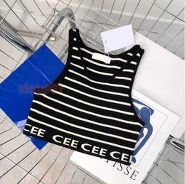 Womens Tank Top Camis Designers Knit Vest Sweaters T Shirts Striped Letter Sleeveless Fashion Style Ladies Tees Size S-XL