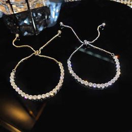 Charm Bracelets Luxury Rhinestone Gold Clasp Bracelet For Women Crystal Square Charm Bracelet Bridal Wedding Fine 2022 New Designer Jewellery