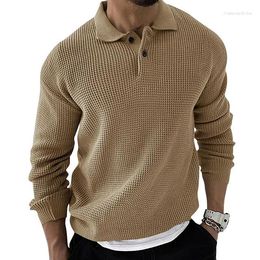 Men's Sweaters 2023 Classic Solid Color Sweater Turn-down Neck Casual Warm Pullover Mens Knitted Multicolor Vintage