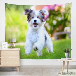 Tapestries Cute Adorable Dogs and Cats Series Wall Hanging Tapestries Wall Cloth Mat Background Blanket Home Decoration R230810