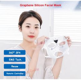 Face Massager Electric Face Mask Reusable Silicone Masks EMS Skin Tightening Rejuvenation Therapy Skincare Women Beauty Masks 230809