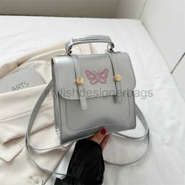 Style 2023 New British Fashion Leisure Embroidery Handheld Version Textured Small Backpackstylishdesignerbags