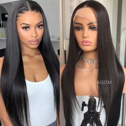 24Inch Straight Lace Front Wig Human Hair 180% Density Lace Front Wig Human Hair Baby Hair Brazilian Part Wig for Black Women