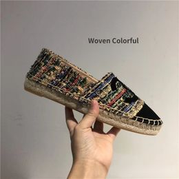 Women's Designer Shoes Flat Bottom Hemp Rope Woven Loafers Single Shoes