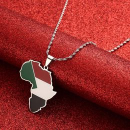 Pendant Necklaces African Original Sudan Map Jewelry Stainless Steel