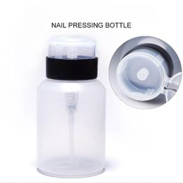 200ML 6.8OZ Empty Pump Dispenser Liquid UV Gel Polish Nail Art Polish Clean Bottle Polish Cleanser Remover Bottle W/ Lockable Flip Top Cap JL1860