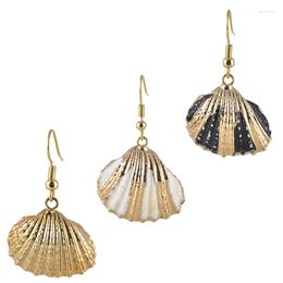 Dangle Earrings HuPo.HuTu. Fashion Jewellery Women' Gifts Suitable For Beach Vacation Wear 18k Gold-plated Charm Colour Natural Shell Gold