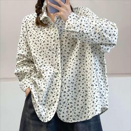 Women's Blouses Plus Size Clothing Chubby Mori Girl Japanese Style Loose Turndown Collar Printed Linen Shirts & Oversized