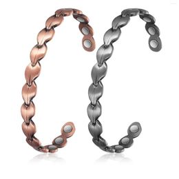 Bangle Wollet Bracelet For Women And Men 99.9% Pure Copper Magnetic With 8pcs Magnets 6.5" Adjustable Size Jewellery Gift