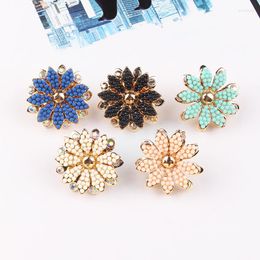 Stud Earrings 2023 Vintage AB Crystal Multicolor Resin Beads Flower Earring For Girl