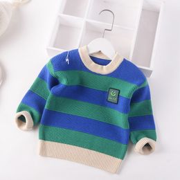 Pullover Boys Winter Sweater Kids Fashion knitting Cotton Children clothing long sleeves Top Girls Smile Pattern 230809