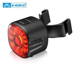 Bike Lights INBIKE Bicycle Taillight Brake Sensing Bike Rear Lights Waterproof 6 Modes Safety Warning LED for Cycling MTB Bike Accessories HKD230810