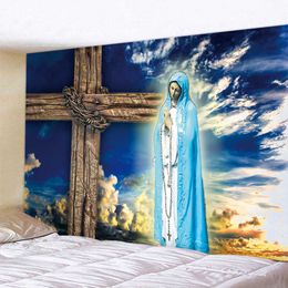 Tapestries Christ Church Fresco Angel Scene Home Decor Art Tapestry Hippie Bohemian Tarot Pretty Room Wall Decor