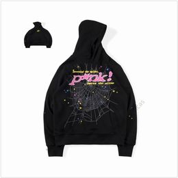 sp5der spider pink hoodie graphic designer hoodies Puff Print Sweatpants Set Thickened Terry cloth Athleisure Hot Stamping Foam Printing oversize BC1S