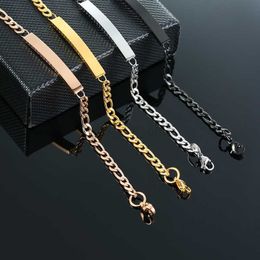 Charm Bracelets Modyle 2023 New Engraving Custom Bracelets for Women Rose Gold Color Stainless Steel Elegant Female Jewelry Personalize Gift
