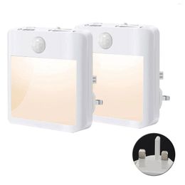 Night Lights 2pcs Warm White Wall Plug Light With Dusk To Backyard Kitchen Stairs Auto Sensor Energy Saving Bedroom Dimmable