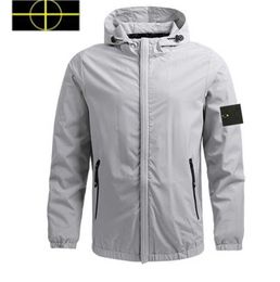 stone jacket island 2023 brand new coat spring and autumn men's windbreaker brand comfortable windproof hooded zipper coat stone-island jacket