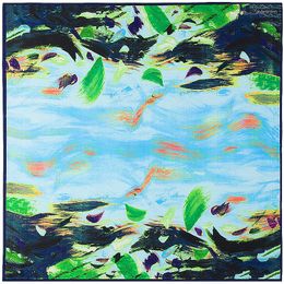 Scarves 100cm 2023 High Quality Large Square Silk Scarf Abstract Painting River Ladies Towel Lady Shawl