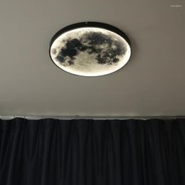 Ceiling Lights Nordic Moon Round Led Art Deco Interior Lighting Bedroom Light Fixture Cloakroom Loft Hallway Cafe Lustre