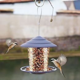 Garden Decorations Plastic Bird Feeder Rainrproof 24oz Capacity Decoration for Watchers G32D 230810