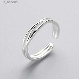 Korean Style Minimalist Geometric Rings for Women Cross Irregular Adjustable Simple Finger Ring Hip Hop Punk Open Ring Jewellery L230620