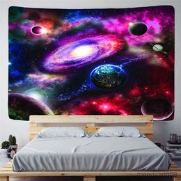 Tapestries Trippy Galaxy Planet Landscape Tapestry Wall Hanging for Bedroom Living Room Hall Wall Painting Tapestry Gothic Yoga Carpet R230810