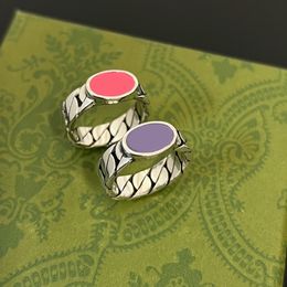 Wedding Rings Brand Vintage Women's Ring Luxury Jewelry For Women Designer 925 Silver Couple Ring Fashion Lady Party Enamel Men's Rings 230810