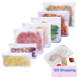 Top Classic Refrigerator Food Bag Reusable Vacuum Silicone Food Fresh Bag Sealer Milk Fruit Meat Storage Bags Organizer Bags 100pcs