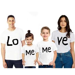 Family Matching Outfits Tshirt family matching outfits love me family look cotton Family clothing sets summer father mother kids daugther baby clother