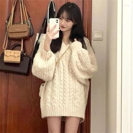 Women's Sweaters Woollen Sweater Pure Desire Fried Dough Twists Pullover Autumn And Winter Lazy Retro Gentle Wind Soft Waxy Knitwe
