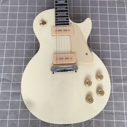 Custom Electric Guitar Cream Yellow Color Rosewood Fingerboard Chrome hardware, Free Shipping