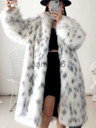 Women's Jackets 2022 Women Winter New Faux Fox Fur Coat Lady Casual Snow Leopard Print Fur Jacket Female Thick Warm Midlong Plush Outerwear J230810